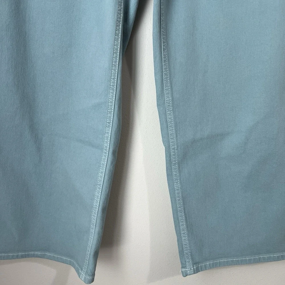 Frances Valentine Jeans Women's Size 6 Ace Wide Leg Stretch Denim in French Blue